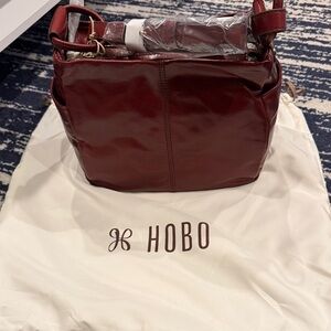 HOBO Burgundy Leather Hobo Bag